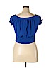 Express 100% Rayon Blue Short Sleeve Blouse Size XL - photo 2