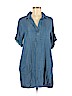 Saks Fifth Avenue 100% Tencel Blue Casual Dress Size M - photo 1