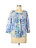 Talbots 100% Cotton Blue 3/4 Sleeve Blouse Size M (petite) - photo 1