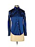 Ann Taylor Blue Long Sleeve Silk Top Size XXS (petite) - photo 1