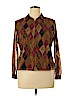Laura Ashley 100% Silk Brown Long Sleeve Silk Top Size 14 - photo 1