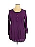 Market and Spruce 100% Polyester Purple Long Sleeve Blouse Size XL - photo 1