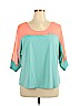 Justify Blue 3/4 Sleeve Top Size 1X - photo 1