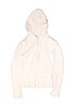 Old Navy 100% Cotton Solid White Zip Up Hoodie Size 6 - 7 - photo 1