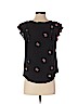 Ann Taylor LOFT 100% Polyester Black Short Sleeve Blouse Size S (petite) - photo 2