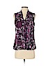 Anne Klein 100% Polyester Purple Sleeveless Button-Down Shirt Size 4 (petite) - photo 1