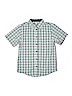 Wonder Nation Checkered-gingham Plaid Green Short Sleeve Button-Down Shirt Size 14 - 16 - photo 1