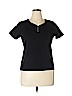 Karen Scott 100% Cotton Black Short Sleeve Top Size XL (petite) - photo 1
