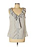 Banana Republic 100% Polyester Gray Sleeveless Blouse Size L (petite) - photo 1