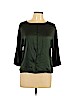 Jigsaw 100% Silk Green 3/4 Sleeve Silk Top Size M - photo 1