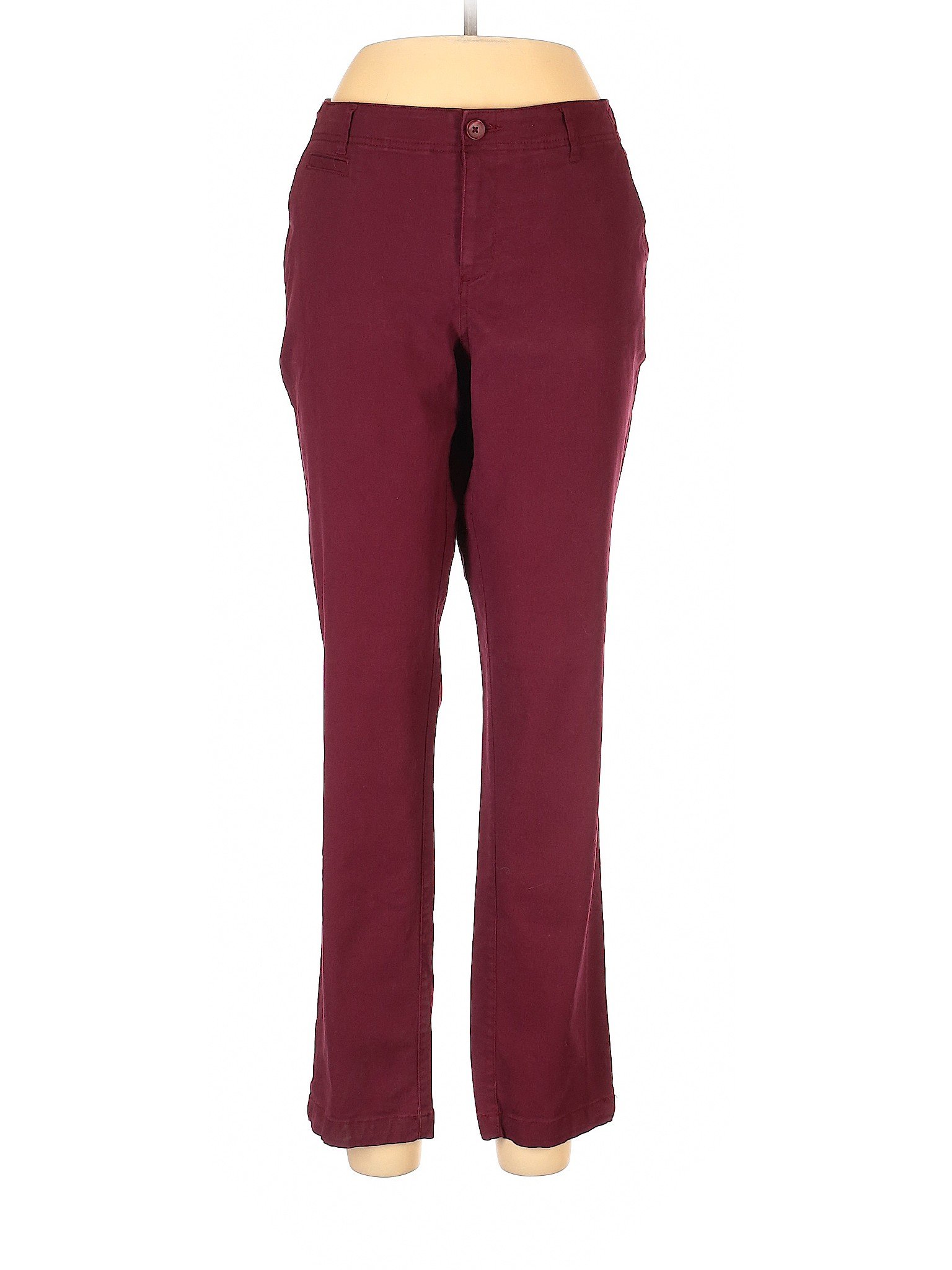 A New Day Solid Maroon Burgundy Khakis Size 10 - 70% off | thredUP