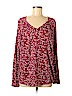 Ruff Hewn 100% Rayon Burgundy Long Sleeve Top Size L (petite) - photo 1