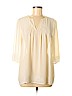 Adiva 100% Polyester Ivory Short Sleeve Blouse Size L - photo 1