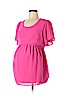 Isabel Maternity 100% Polyester Pink Short Sleeve Blouse Size M - photo 1