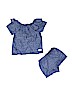 7 For All Mankind Blue Short Sleeve Blouse 9-12 MO / 12 MO - photo 1