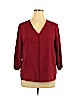 Zac & Rachel 100% Polyester Red 3/4 Sleeve Blouse Size XL (petite) - photo 1