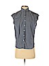 Ann Taylor LOFT 100% Cotton Blue Short Sleeve Button-Down Shirt Size S (petite) - photo 1