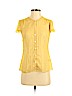 Banana Republic 100% Polyester Yellow Short Sleeve Blouse Size XS (petite) - photo 1