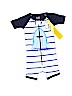 The Children's Place 100% Cotton Stripes Graphic White Short Sleeve Outfit Size 9-12 mo - photo 1
