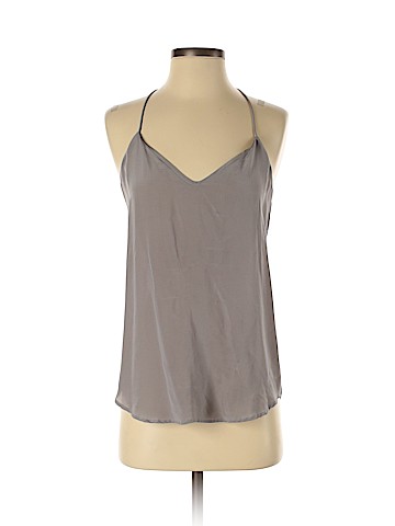 Lavender Brown Sleeveless Silk Top (view 1)