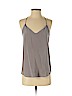 Lavender Brown 100% Silk Gray Sleeveless Silk Top Size S - photo 1
