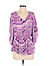 Parker 100% Silk Purple 3/4 Sleeve Silk Top Size S - photo 1