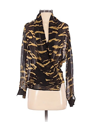 Roberto Cavalli Long Sleeve Silk Top (view 1)