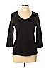 Karen Scott 100% Cotton Black 3/4 Sleeve T-Shirt Size L - photo 1