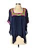 Mara Hoffman 100% Silk Blue 3/4 Sleeve Silk Top Size S (petite) - photo 1