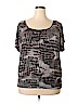 AB Studio Brown Short Sleeve Top Size XL - photo 1