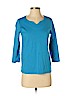 Kim Rogers 100% Cotton Blue 3/4 Sleeve Top Size S (petite) - photo 1