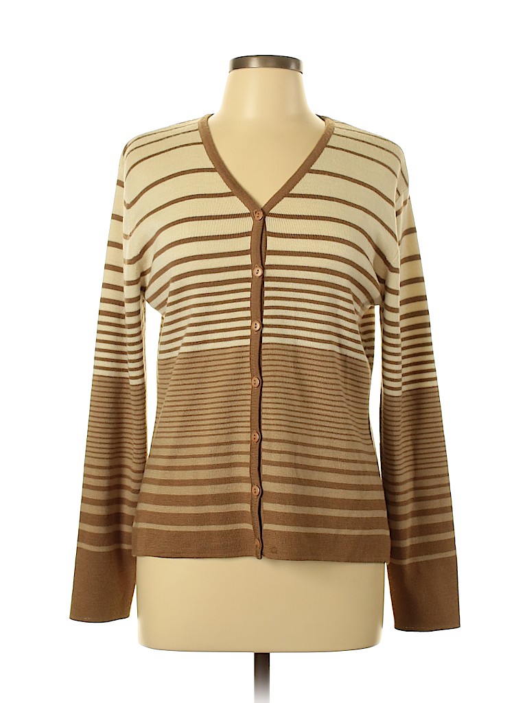 Nina Charles for Kasper A.S.L. Stripes Tan Cardigan Size M - 88% off ...