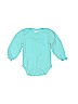 Assorted Brands 100% Cotton Solid Teal Long Sleeve Onesie Size 6-9 mo - photo 1