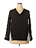 Worthington 100% Polyester Black Long Sleeve Blouse Size XL (petite) - photo 1