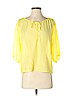 Ann Taylor LOFT 100% Polyester Yellow 3/4 Sleeve Blouse Size S (petite) - photo 1