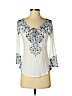 Lucky Brand White 3/4 Sleeve Top Size S - photo 1