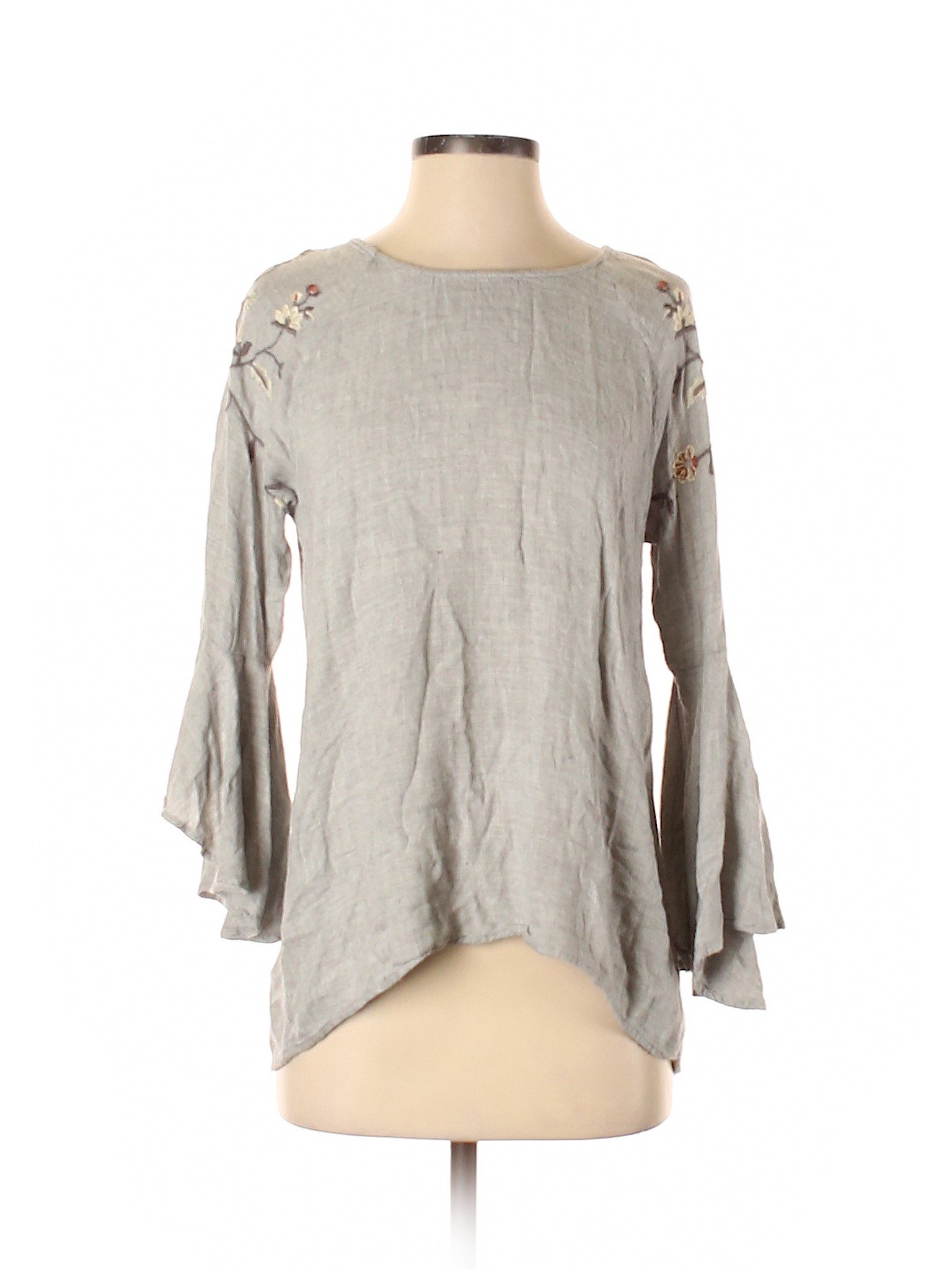 Lc Lauren Conrad Women Gray 3 4 Sleeve Top M Ebay