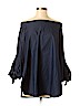 Tibi 100% Cotton Blue 3/4 Sleeve Top Size 8 - photo 1
