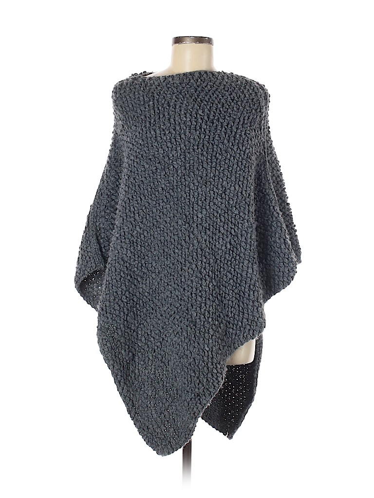 Cocogio Solid Blue Gray Poncho One Size - 73% off | thredUP