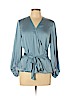 INC International Concepts 100% Polyester Blue Long Sleeve Blouse Size L (petite) - photo 1