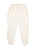 Q tee 100% Polyester Solid Ivory Casual Pants Size 7 - 8 - photo 1
