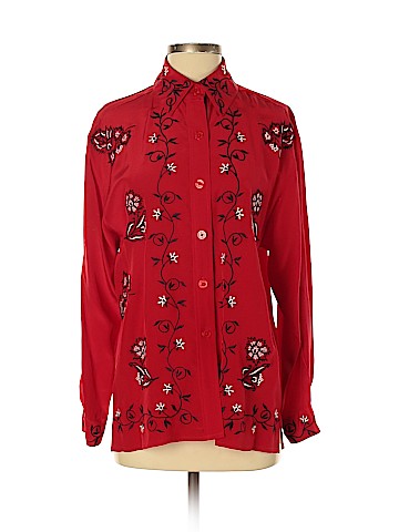 Diane von Furstenberg Long Sleeve Silk Top (view 1)