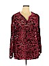 French Laundry Burgundy Long Sleeve Blouse Size XL - photo 1