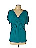 Halogen Teal Short Sleeve Top Size L (petite) - photo 1