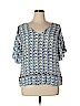 TWO by Vince Camuto 100% Viscose Blue Short Sleeve Top Size XL - photo 1
