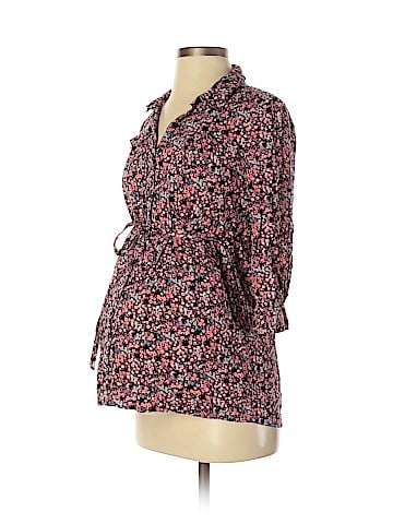 Oh Baby By Motherhood 3/4 Sleeve Button-Down Shirt (view 1)