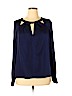 Trina Turk 100% Silk Blue Long Sleeve Silk Top Size XL - photo 1