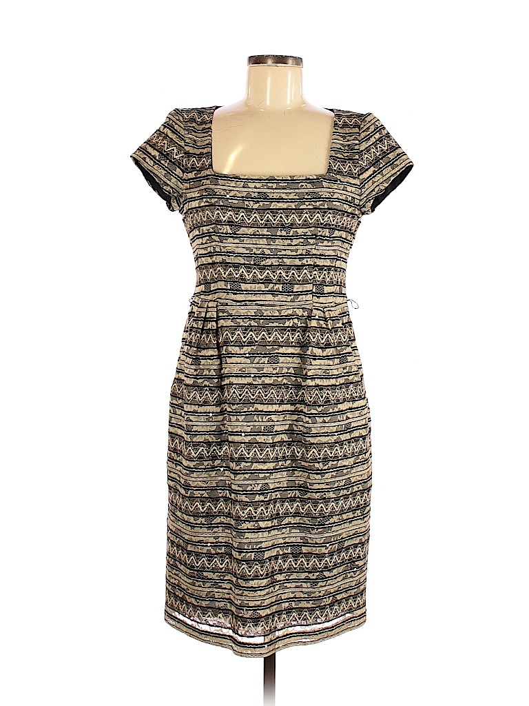 Nanette Lepore Stripes Tan Cocktail Dress Size 8 - 96% off | thredUP