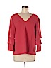 Lafayette 148 New York Red 3/4 Sleeve Blouse Size M - photo 1