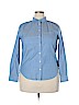 Lands' End 100% Cotton Blue Long Sleeve Button-Down Shirt Size 14 (petite) - photo 1